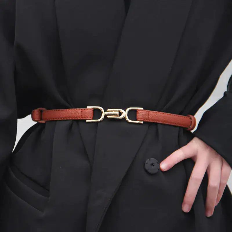 Elegant Adjustable Leather Dress Belt