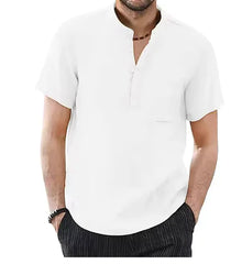 Men's Casual Cotton Linen T-Shirt - Breathable Summer Top
