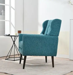 Teal Modern Upholstered Armchair – Chenille Comfort Chair