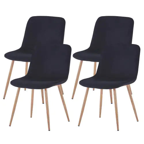Set of 4 Stylish Black Dining Chairs