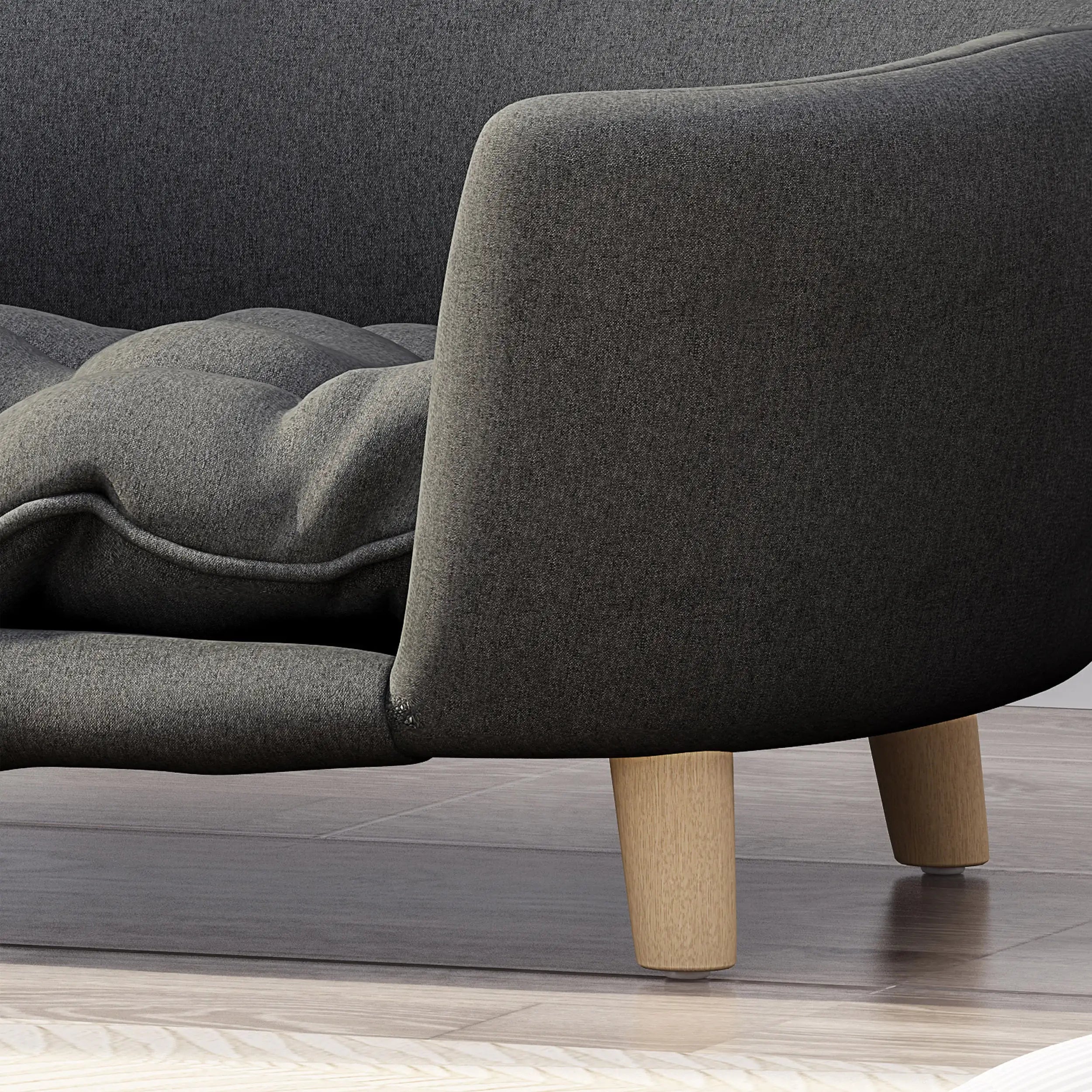 Luxurious Mid-Century Modern Dog Bed in Dark Gray
