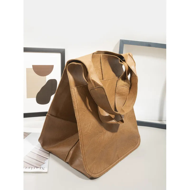 Elegant PU Leather Tote Bag - Large Capacity & Multi-Style