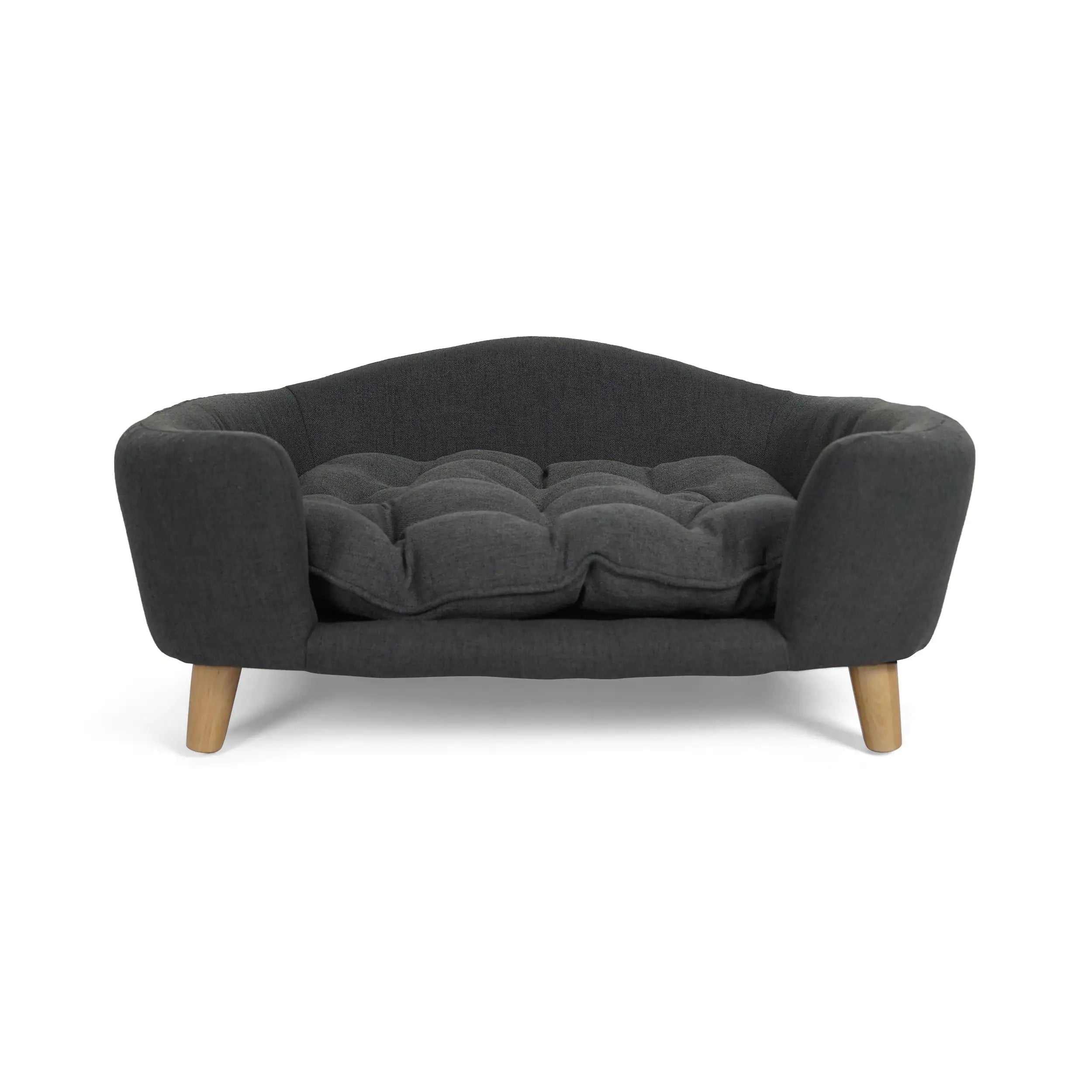 Luxurious Mid-Century Modern Dog Bed in Dark Gray