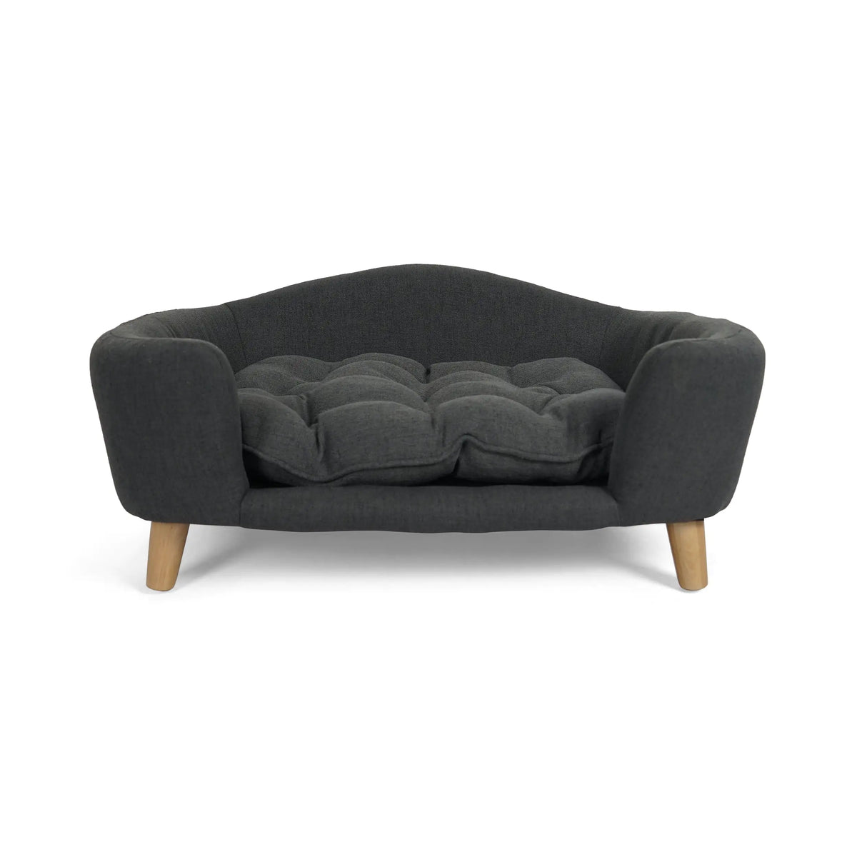 Luxurious Mid-Century Modern Dog Bed in Dark Gray