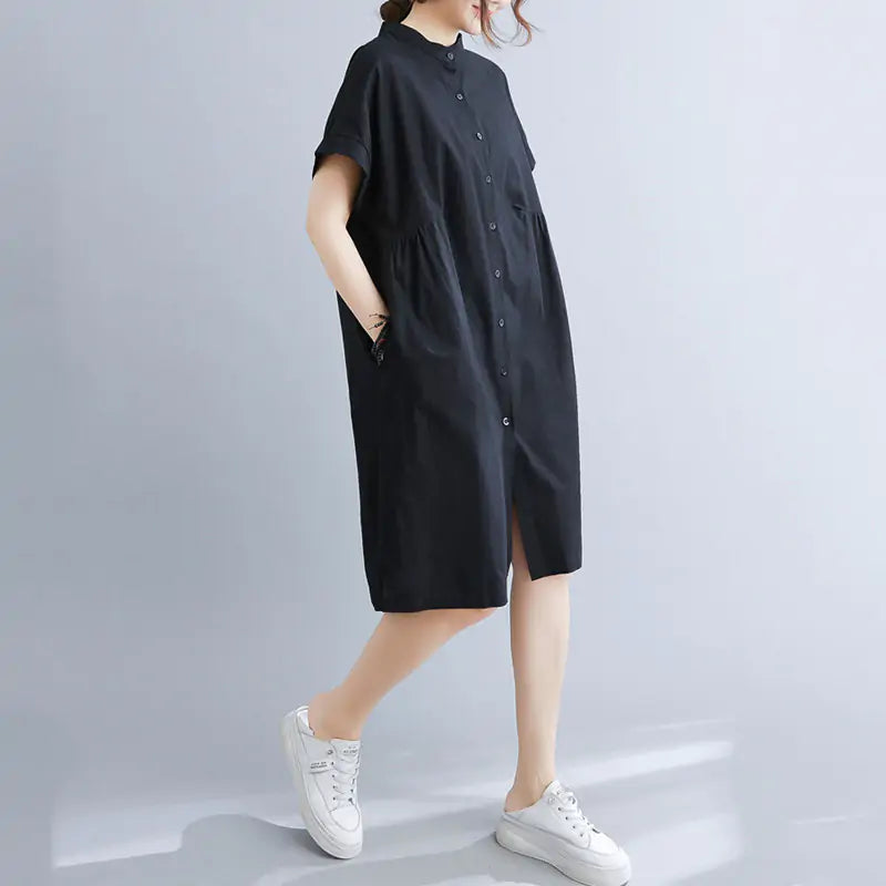 Breezy Cotton Summer Shirt Dress - Perfect for Hot Weather