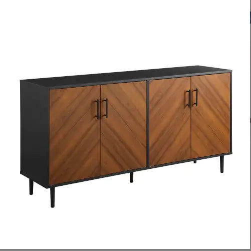Mid-Century Modern Acorn Buffet with Faux-Bookmatch Doors