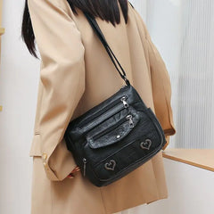 Chic Vintage PU Leather Shoulder Bag for Women