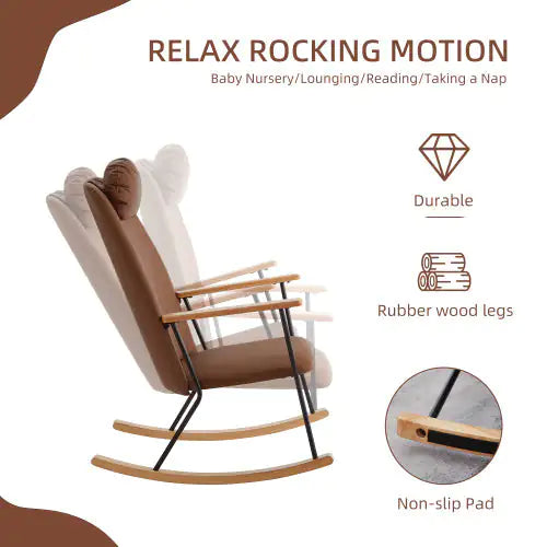 Elegant Brown Rocking Chair: Comfort for Living Spaces