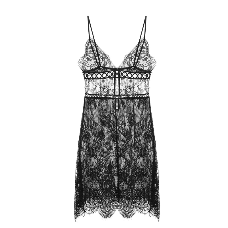 Elegant V-Neck Cami Nightdress - Sleek Women's Loungewear