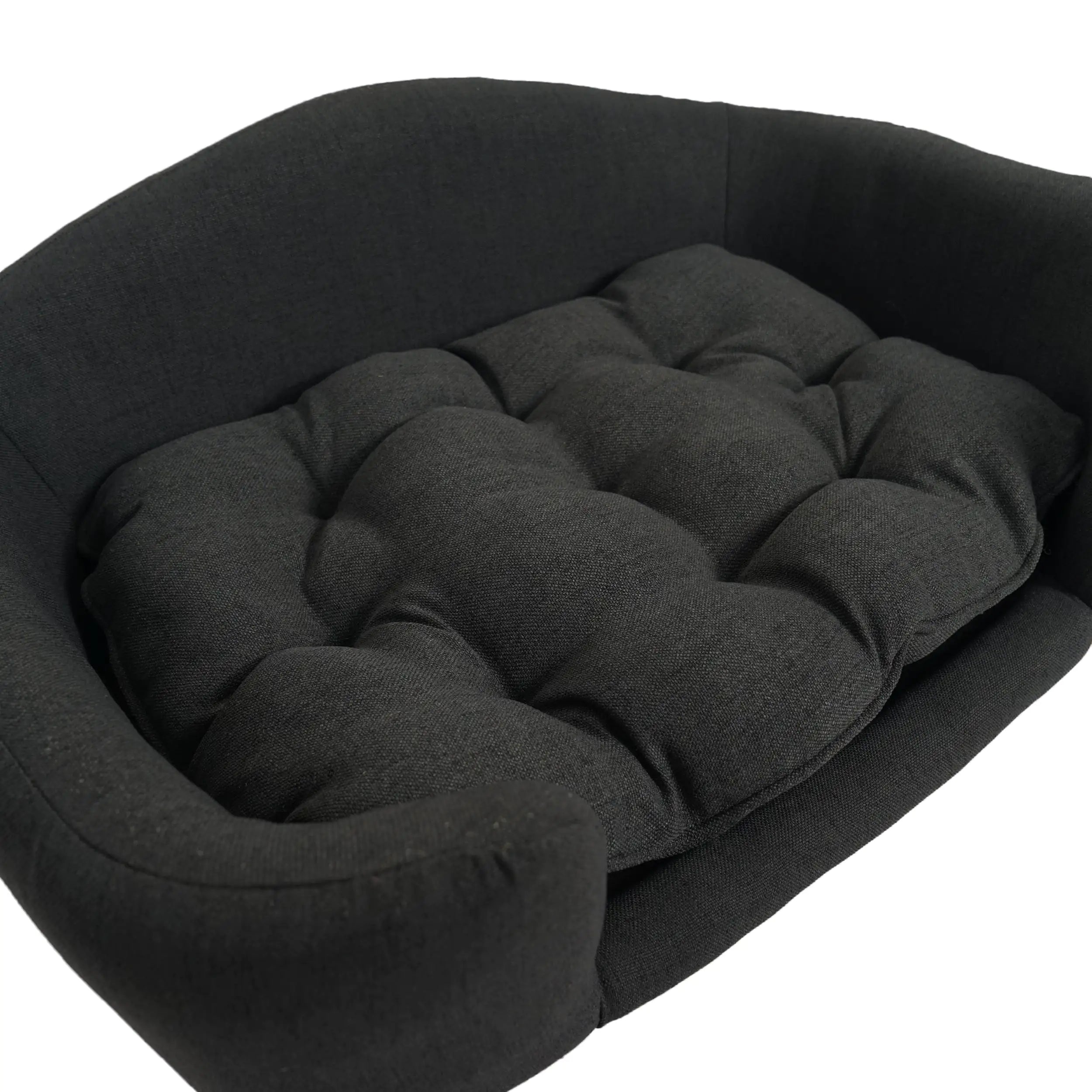 Luxurious Mid-Century Modern Dog Bed in Dark Gray