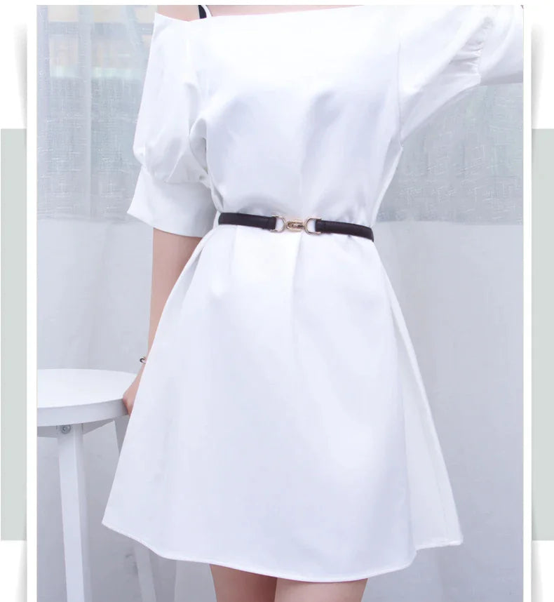 Elegant Adjustable Leather Dress Belt