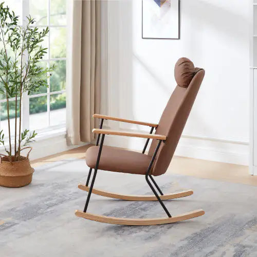 Elegant Brown Rocking Chair: Comfort for Living Spaces