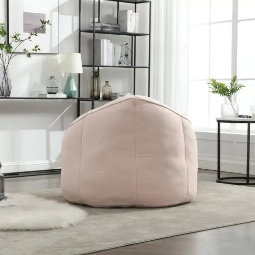 Comfy High-Pressure Foam Bean Bag Chair With Footrest - Pink