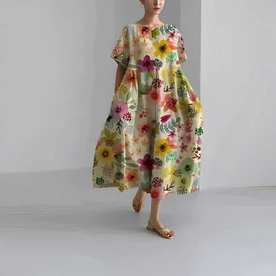 Elegant Cotton-Feel Casual Dress for Women