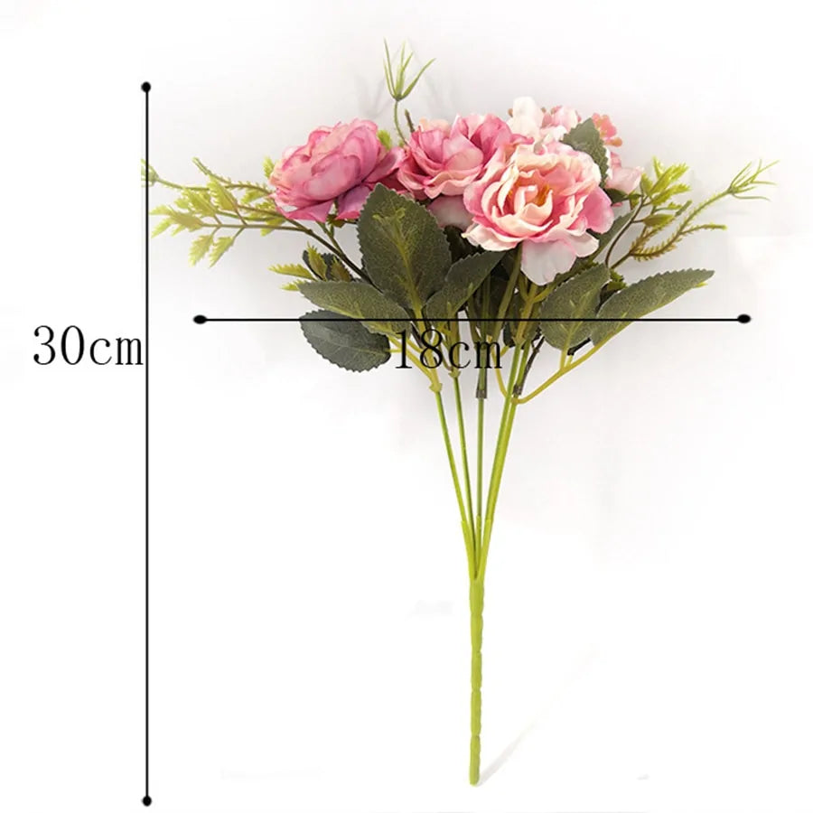 Vintage Silk Artificial Flowers Arrangement Kit