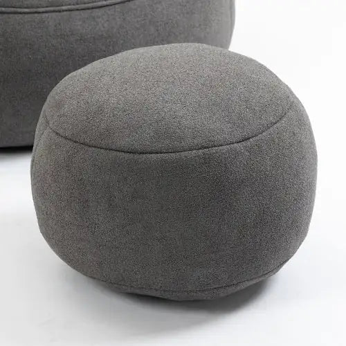 Comfy High-Pressure Foam Bean Bag Chair With Footrest - Grey