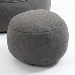 Comfy High-Pressure Foam Bean Bag Chair With Footrest - Grey