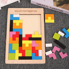 Wooden Tetris Puzzle Game for Kids Ages 3-9