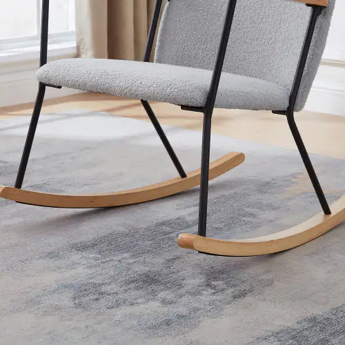 Light Grey Upholstered Rocking Chair - High Comfort Design