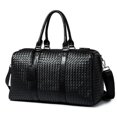 Elegant Handwoven Leather Travel Tote Bag - Versatile & Durable