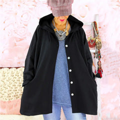 Chic Hooded Women's Trench Coat in Multiple Colors