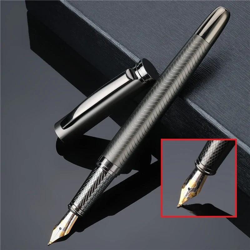 Elegant Silver-Plated Fountain Pen | 0.5mm Fine Nib