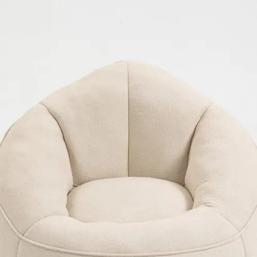 Comfy High-Pressure Foam Bean Bag Chair With Footrest - Beige