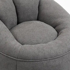 Comfy High-Pressure Foam Bean Bag Chair With Footrest - Grey