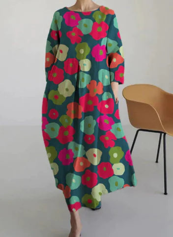 Elegant Cotton-Feel Casual Dress for Women