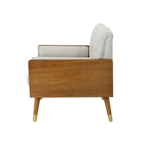 Elegant Beige Club Chair - Luxurious Fabric Finish