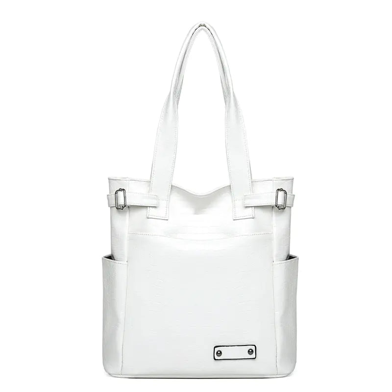 Chic Soft Leather Tote - Large Capacity, Versatile Design