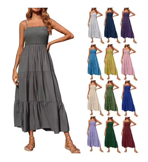Elegant Multi-Layer Chiffon Swing Dress - Various Colors