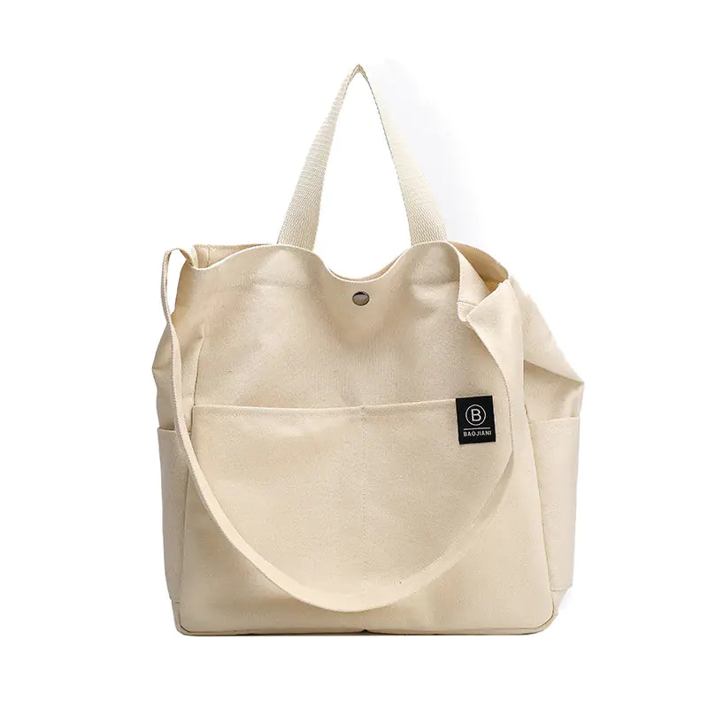 Diagonal Canvas Shoulder Bag for Students