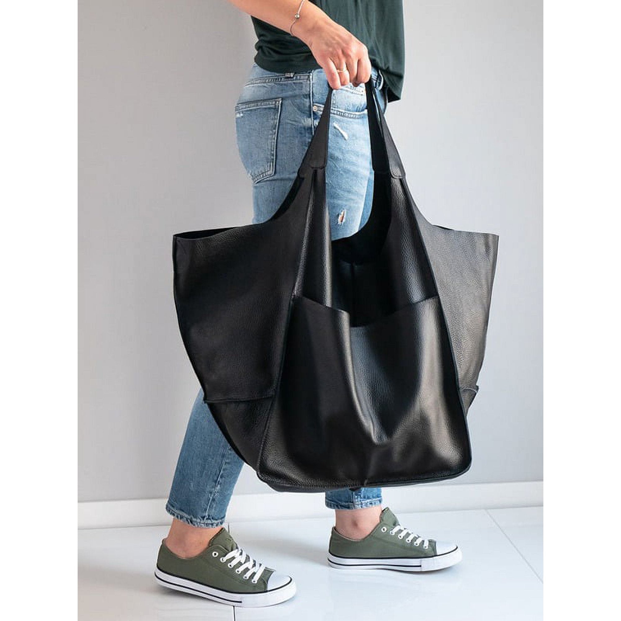 Elegant PU Leather Tote Bag - Large Capacity & Multi-Style
