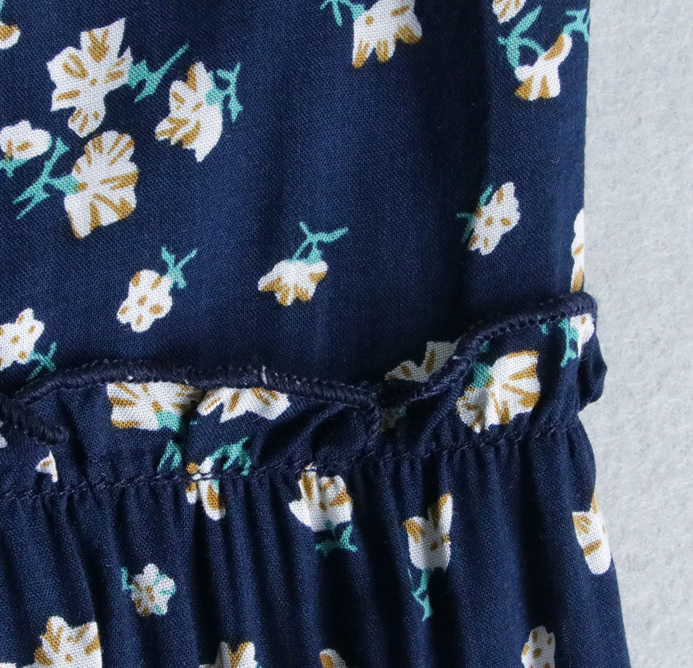 Bohemian Ruffled V-Neck Floral Maxi Dress
