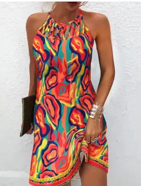Chic Bohemian Sleeveless Hollow Dress - Multiple Colors