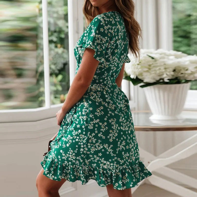 Floral Print Boho Beach Dress - Effortless Summer Chic