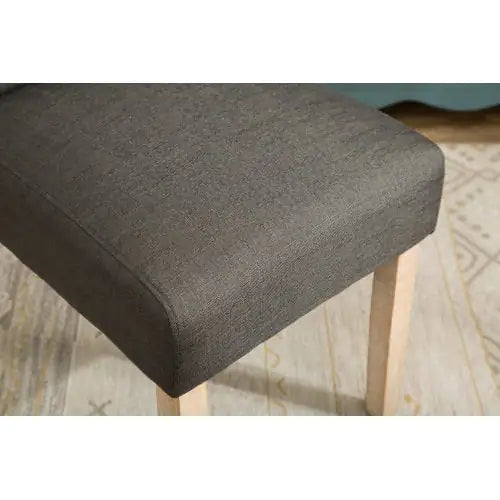 Charcoal Tufted Solid Wood Parsons Dining Chair, Set of 2
