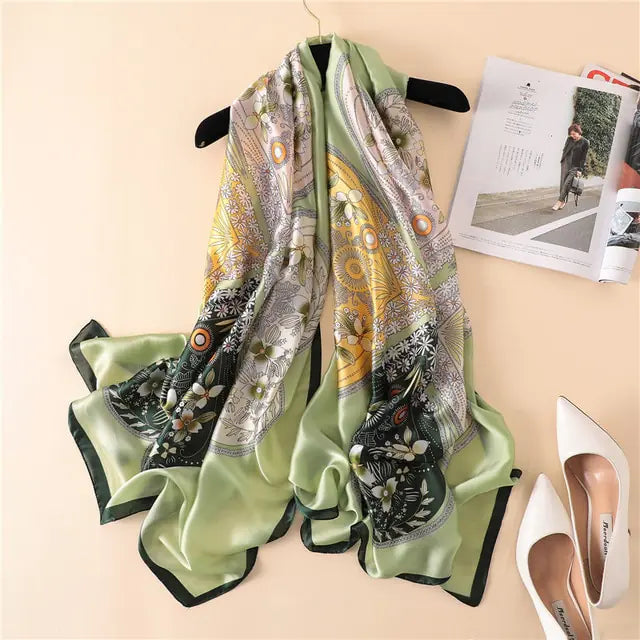 Elegant Silk Winter Scarf - Premium Lightweight Design