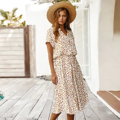 Elegant Polka Dot Ladies Shirt Dress - Chic & Versatile