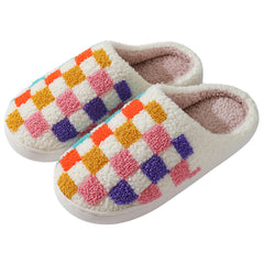 Colorful Checkerboard Cozy Home Slippers