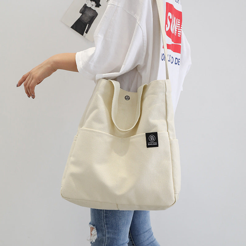 Diagonal Canvas Shoulder Bag for Students