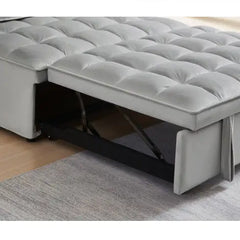 Modern Velvet Convertible Sofa Bed - Grey, Double Seat