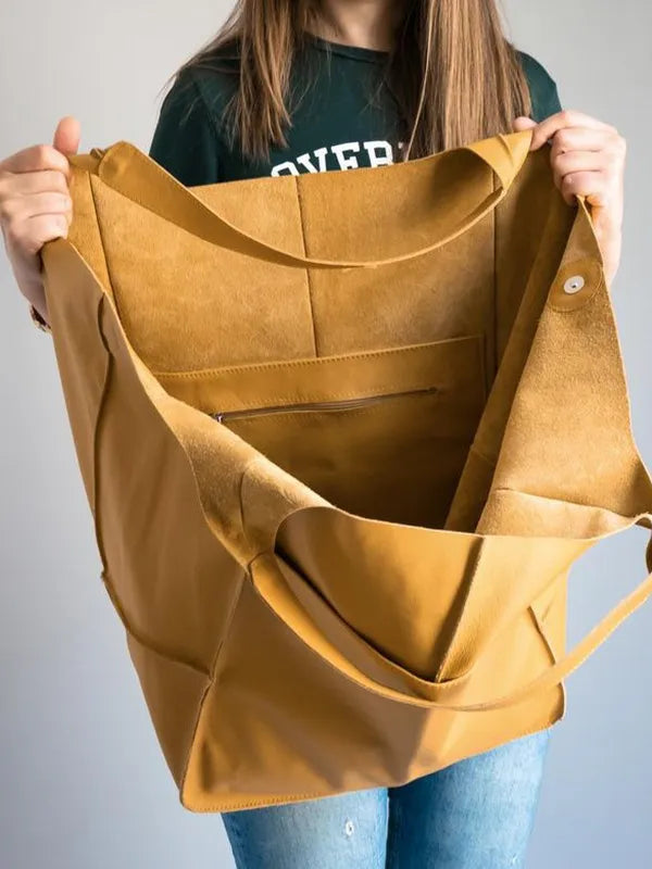 Elegant PU Leather Tote Bag - Large Capacity & Multi-Style