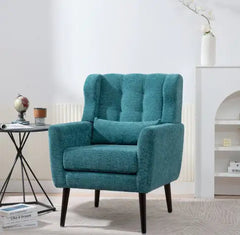 Teal Modern Upholstered Armchair – Chenille Comfort Chair
