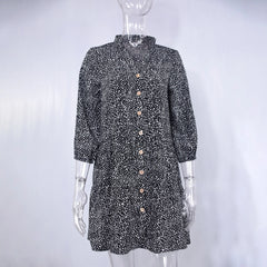 Chic Floral Three-Quarter Sleeve Dress