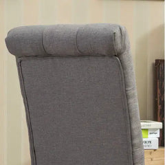 Elegant Grey Tufted Parsons Dining Chairs (Set of 2)