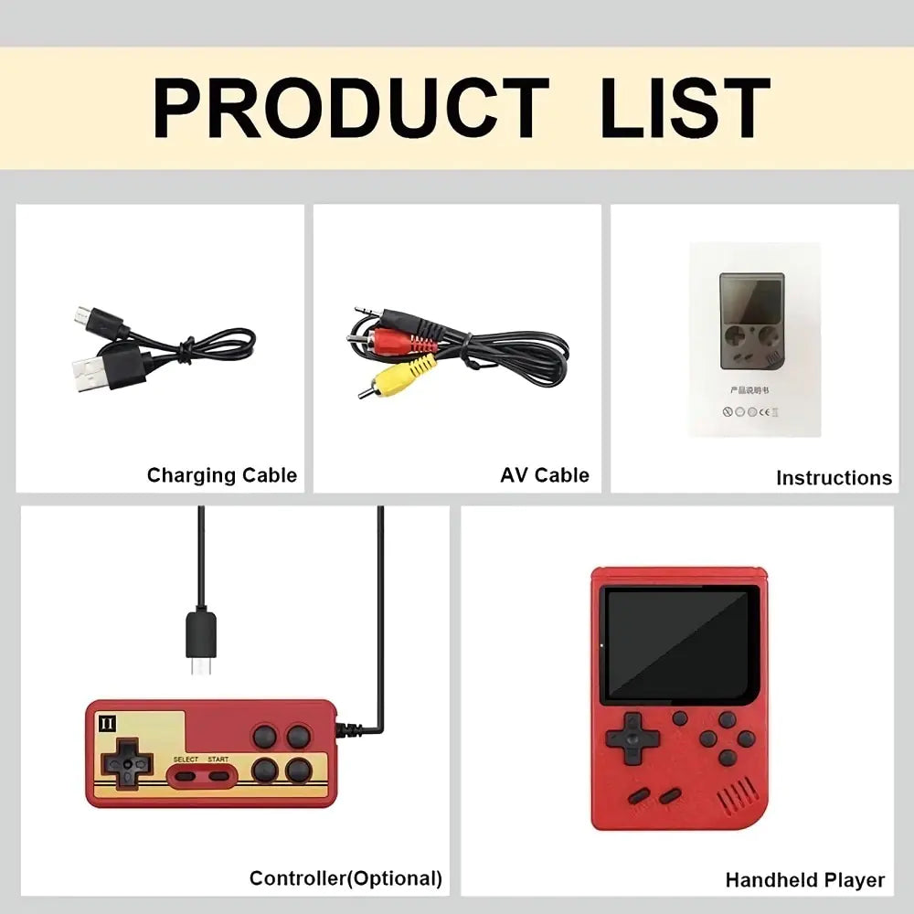 Retro 400-in-1 Portable Mini Game Console: Travel-Size, 3” Color Display