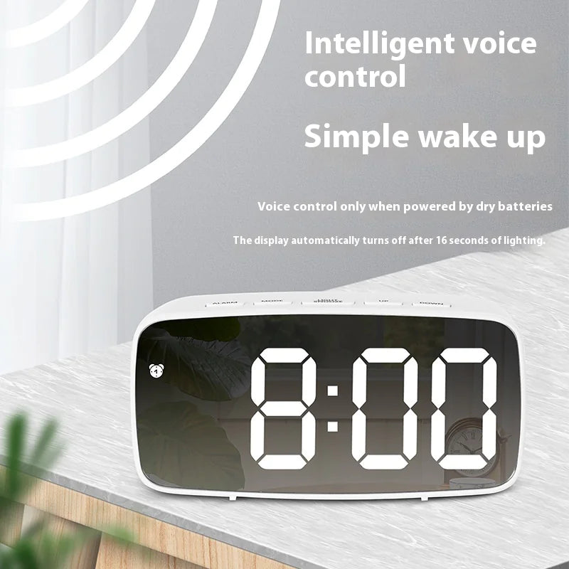 Stylish LED Mirror Alarm Clock – Modern Decor Essential