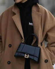 Chic Sand Hourglass Small Leather Bag - Versatile & Stylish